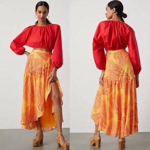 NEW Anthropologie Hutch Printed Wrap Maxi Skirt
